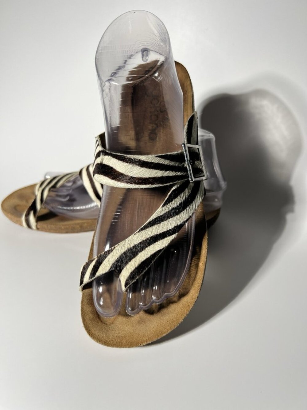 Yokono Ibiza Zebra Calf Hair Sandals Women’s Size 7.5 - Picture 7 of 9